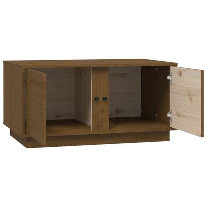 vidaXL Table basse marron miel 80x50x40 cm Bois de pin massif