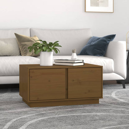vidaXL Table basse marron miel 80x50x40 cm Bois de pin massif