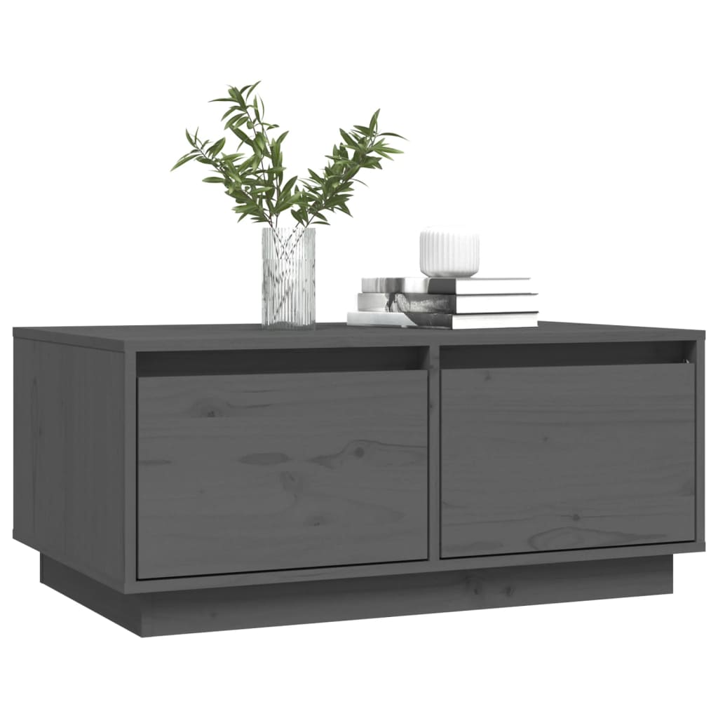 vidaXL Couchtisch Grau 80x50x35 cm Massivholz Kiefer