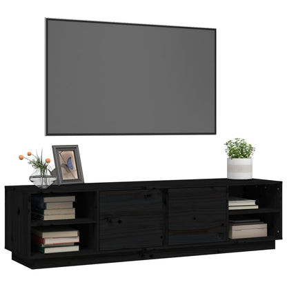 vidaXL Meuble TV Noir 156x40x40 cm Bois de pin massif