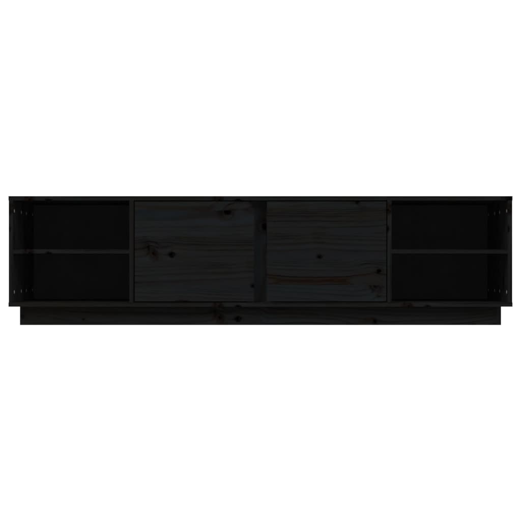 vidaXL Meuble TV Noir 156x40x40 cm Bois de pin massif