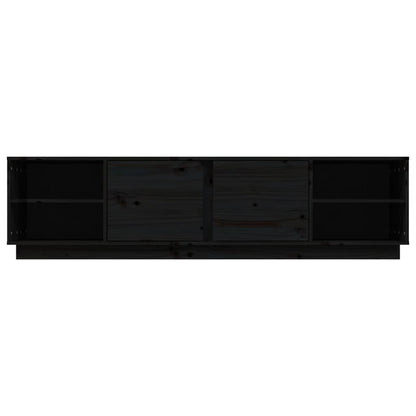 vidaXL Meuble TV Noir 156x40x40 cm Bois de pin massif