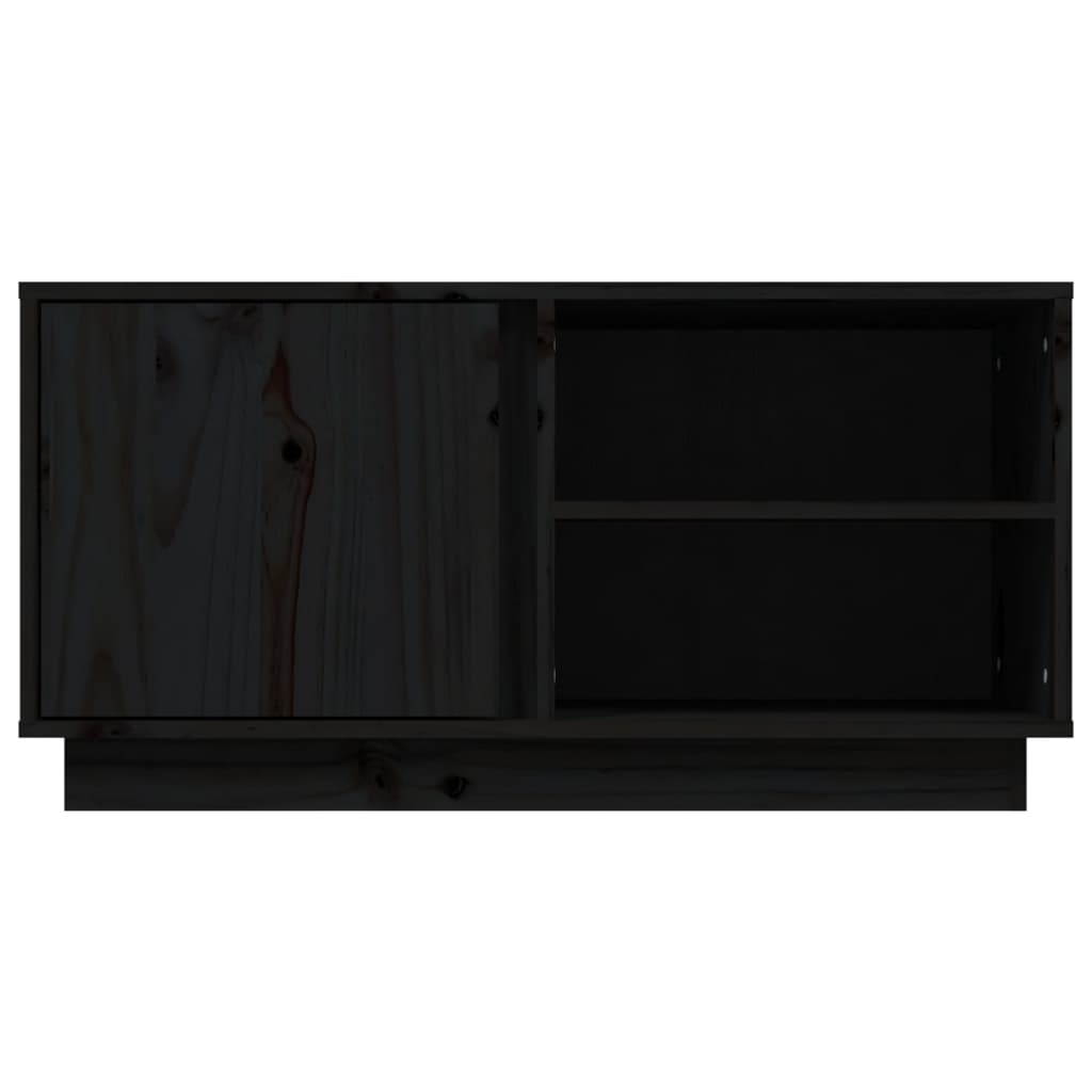 vidaXL Meuble TV Noir 80x35x40,5 cm Bois de pin massif