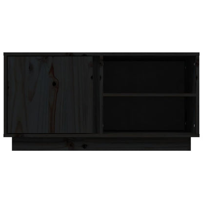 vidaXL Meuble TV Noir 80x35x40,5 cm Bois de pin massif