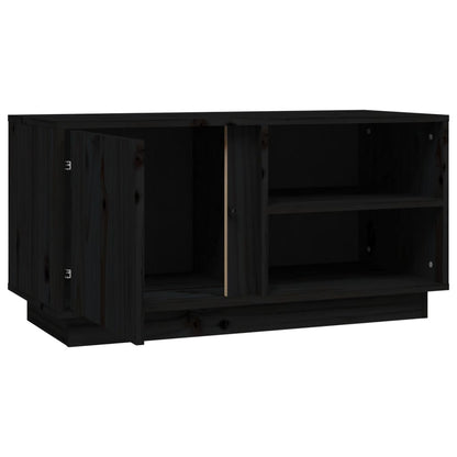 vidaXL Meuble TV Noir 80x35x40,5 cm Bois de pin massif