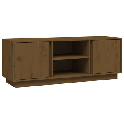 vidaXL Meuble TV marron miel 110x35x40,5 cm Bois de pin massif