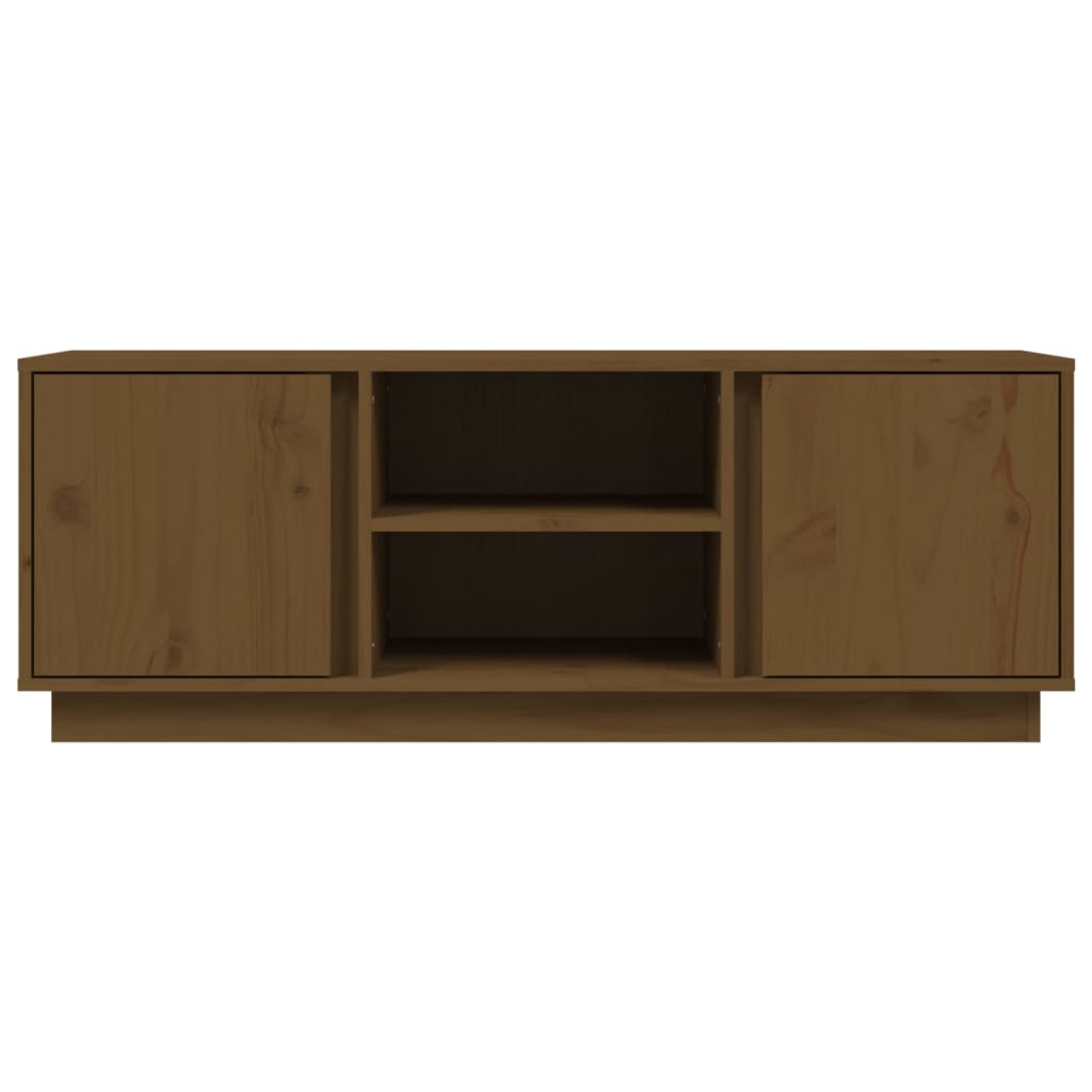vidaXL Meuble TV marron miel 110x35x40,5 cm Bois de pin massif