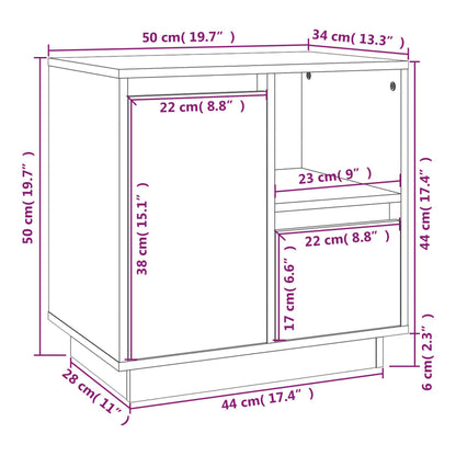 vidaXL Nachttische 2 Stk. Honigbraun 50x34x50 cm Massivholz Kiefer