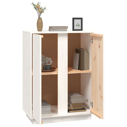 vidaXL Commode blanche 60x35x80 cm en pin massif