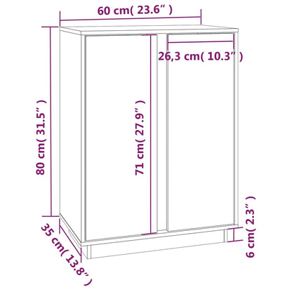 vidaXL Commode blanche 60x35x80 cm en pin massif