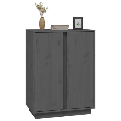 vidaXL Commode grise 60x35x80 cm Bois de pin massif