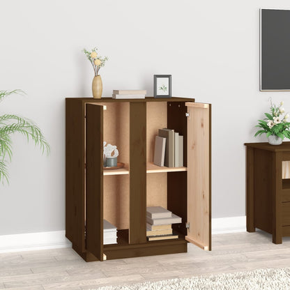 vidaXL Buffet marron miel 60x35x80 cm Bois de pin massif