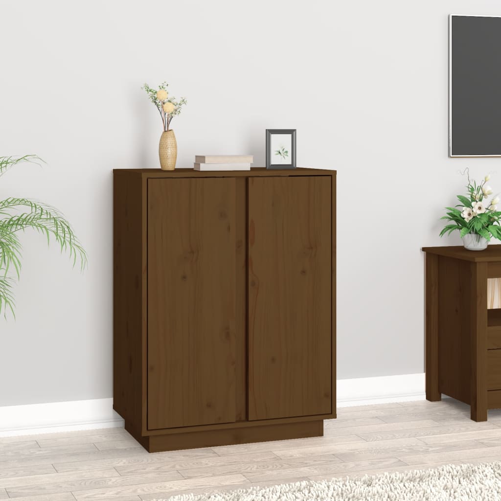 vidaXL Buffet marron miel 60x35x80 cm Bois de pin massif