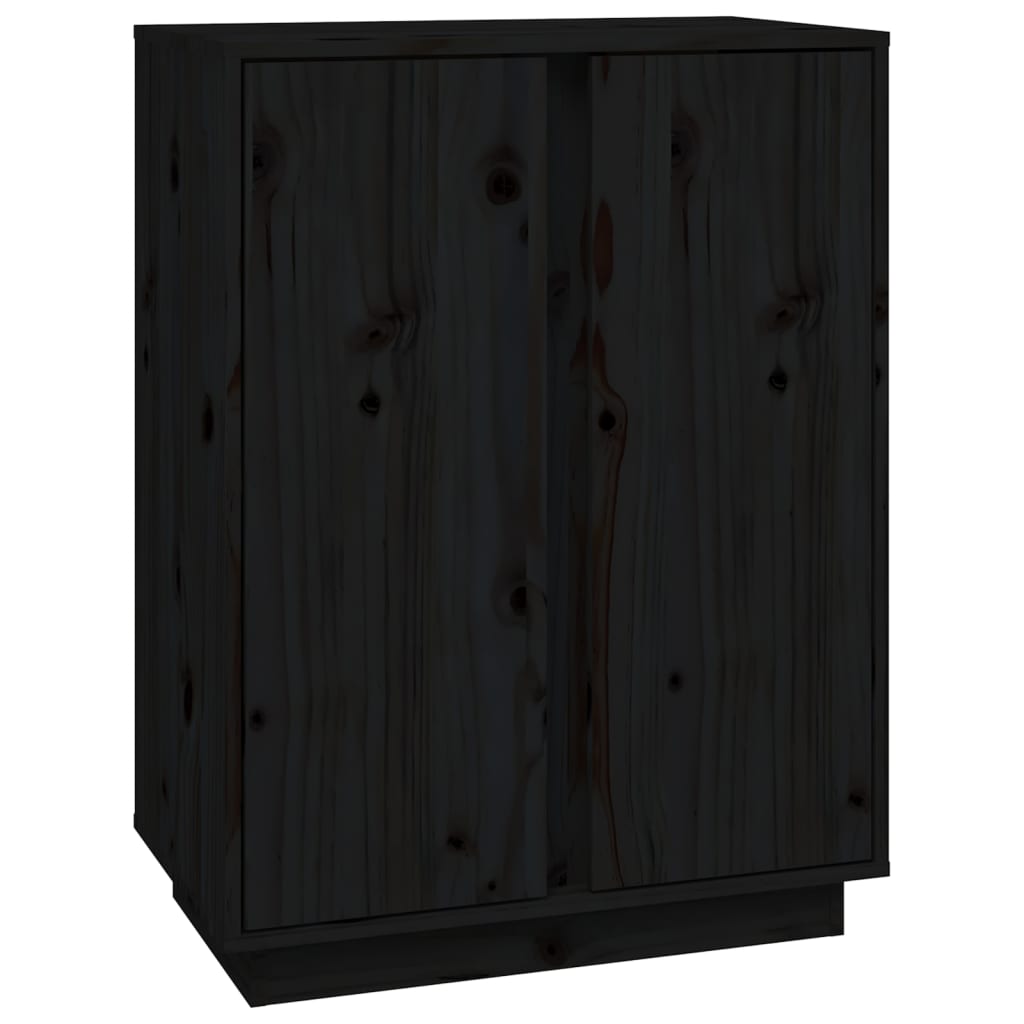 vidaXL Buffet noir 60x35x80 cm Bois de pin massif