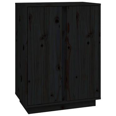 vidaXL Buffet noir 60x35x80 cm Bois de pin massif