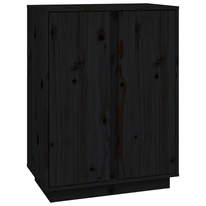 vidaXL Buffet noir 60x35x80 cm Bois de pin massif