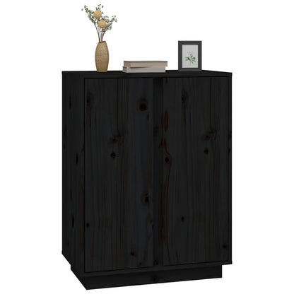 vidaXL Buffet noir 60x35x80 cm Bois de pin massif