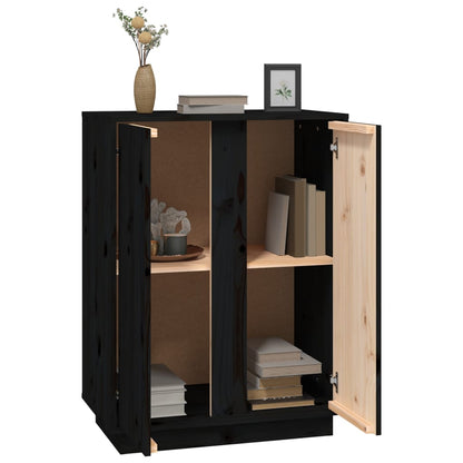 vidaXL Buffet noir 60x35x80 cm Bois de pin massif