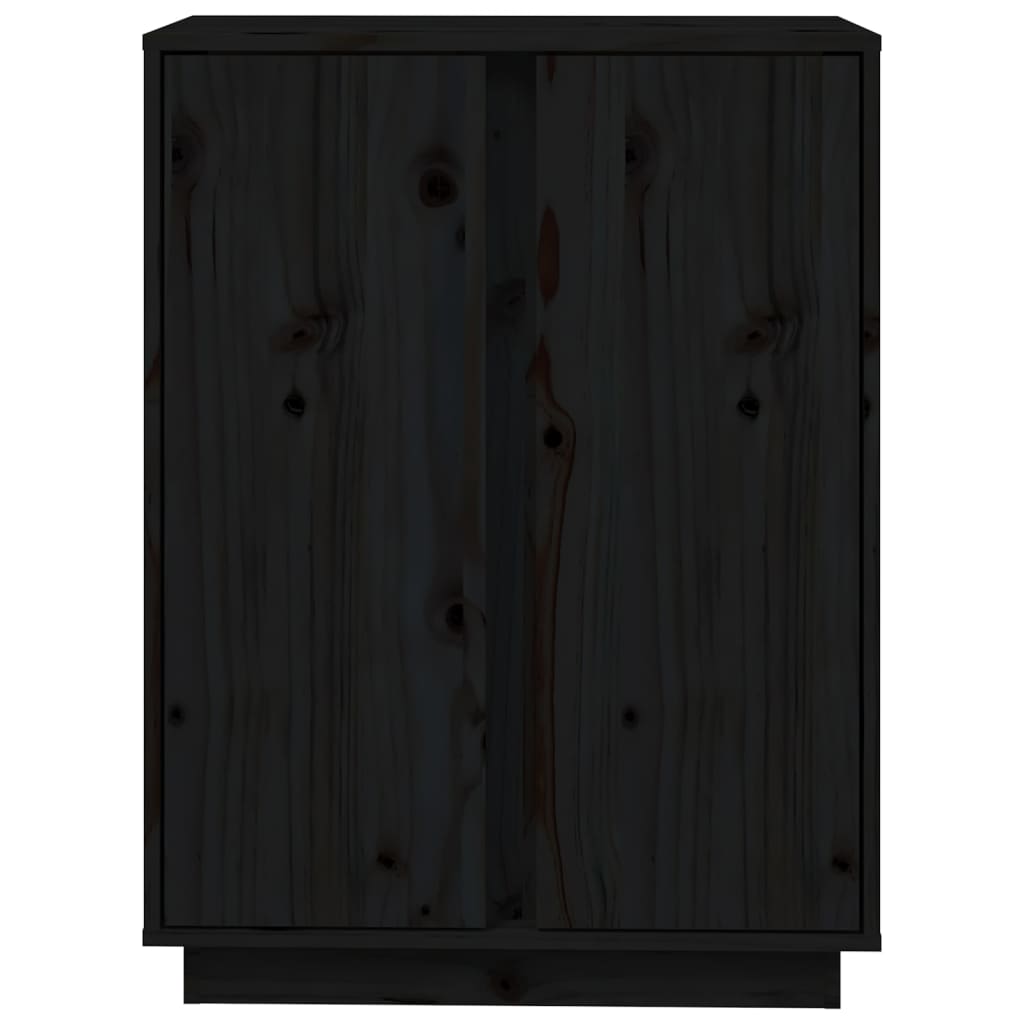 vidaXL Buffet noir 60x35x80 cm Bois de pin massif