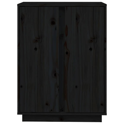vidaXL Buffet noir 60x35x80 cm Bois de pin massif