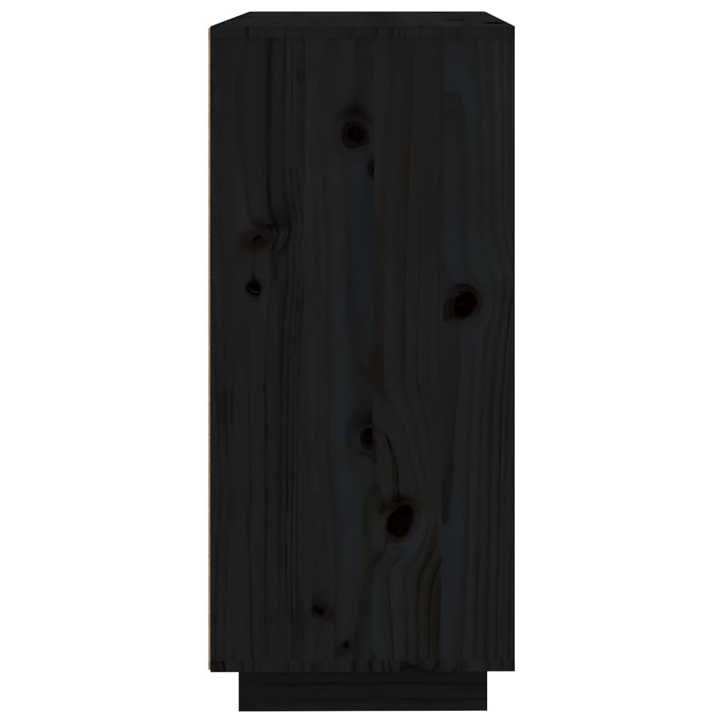 vidaXL Buffet noir 60x35x80 cm Bois de pin massif