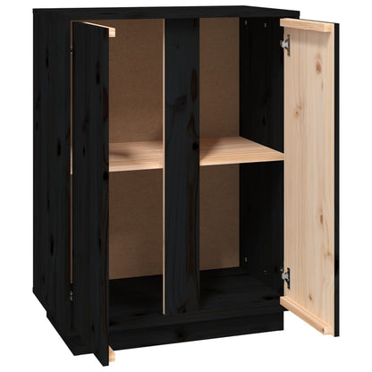 vidaXL Buffet noir 60x35x80 cm Bois de pin massif