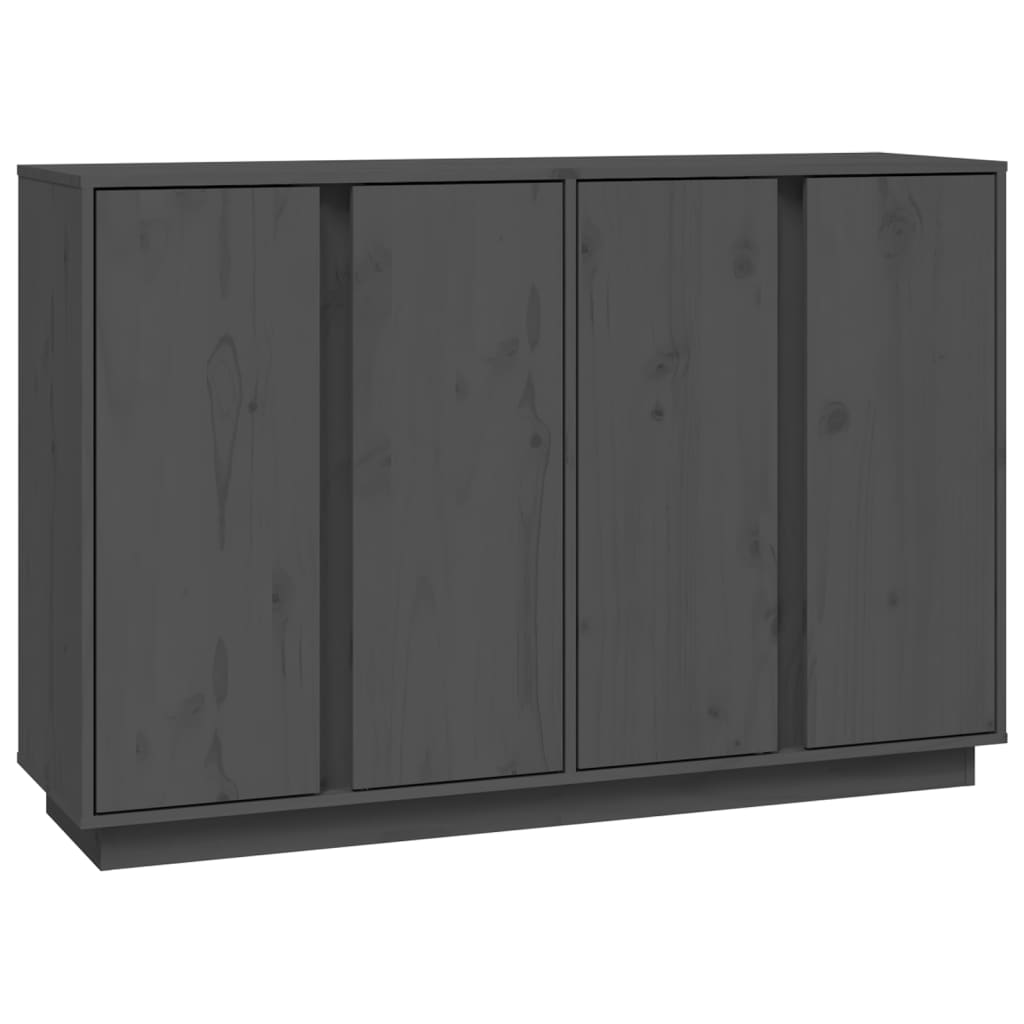 vidaXL Buffet Gris 120x35x80 cm Bois de pin massif