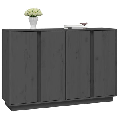 vidaXL Buffet Gris 120x35x80 cm Bois de pin massif