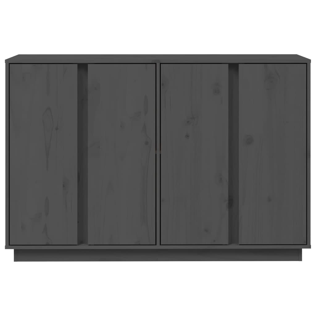 vidaXL Buffet Gris 120x35x80 cm Bois de pin massif