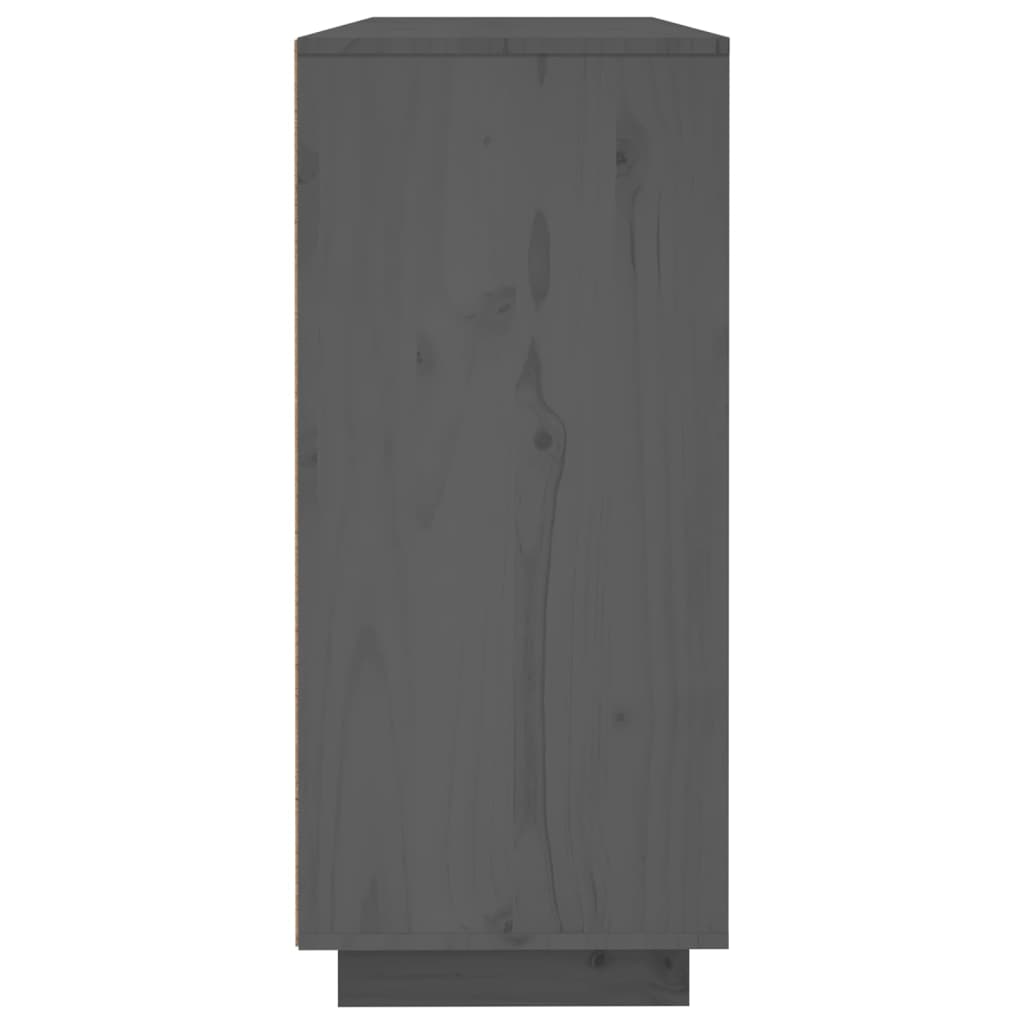 vidaXL Buffet Gris 120x35x80 cm Bois de pin massif
