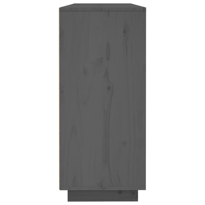 vidaXL Buffet Gris 120x35x80 cm Bois de pin massif