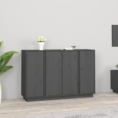 vidaXL Buffet Gris 120x35x80 cm Bois de pin massif