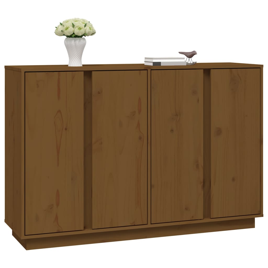 vidaXL Buffet marron miel 120x35x80 cm Bois de pin massif