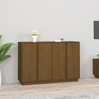 vidaXL Buffet marron miel 120x35x80 cm Bois de pin massif