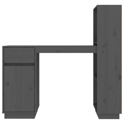 vidaXL Schreibtisch Grau 110x53x117 cm Massivholz Kiefer