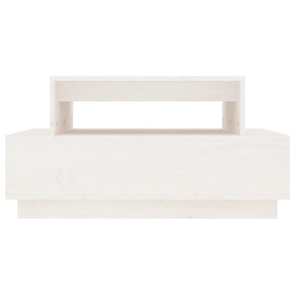 vidaXL Couchtisch Weiß 80x55x40,5 cm Massivholz Kiefer
