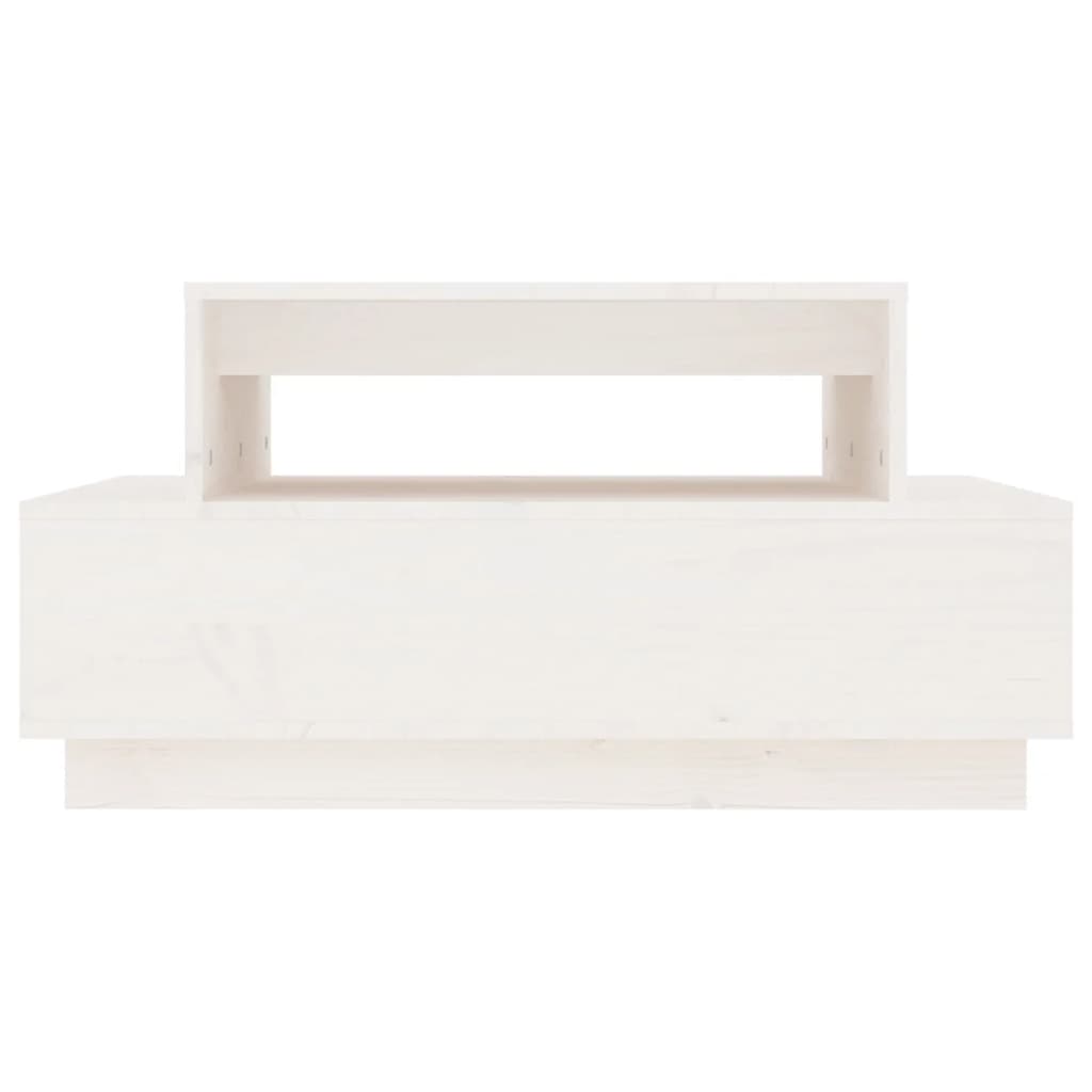 vidaXL Couchtisch Weiß 80x55x40,5 cm Massivholz Kiefer