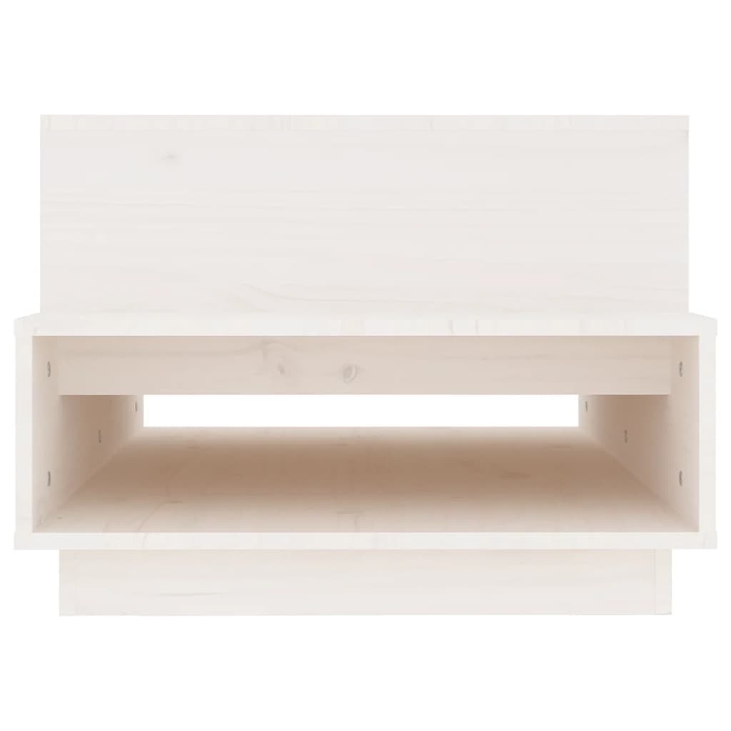 vidaXL Couchtisch Weiß 80x55x40,5 cm Massivholz Kiefer