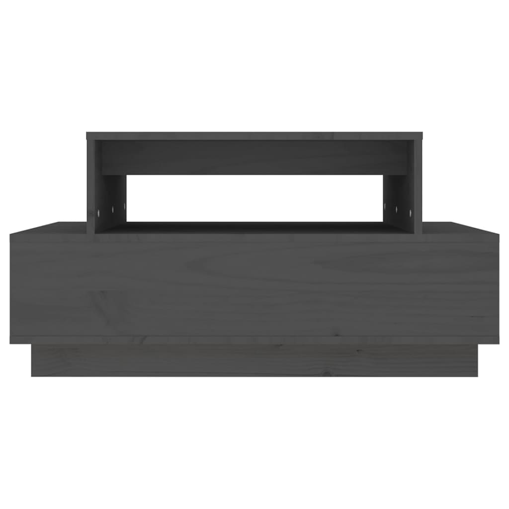vidaXL Couchtisch Grau 80x55x40,5 cm Massivholz Kiefer
