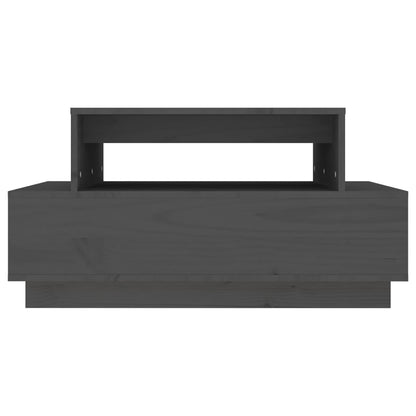 vidaXL Couchtisch Grau 80x55x40,5 cm Massivholz Kiefer
