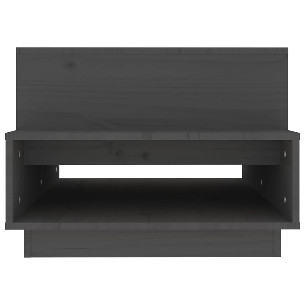 vidaXL Couchtisch Grau 80x55x40,5 cm Massivholz Kiefer