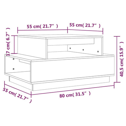 vidaXL Couchtisch Grau 80x55x40,5 cm Massivholz Kiefer