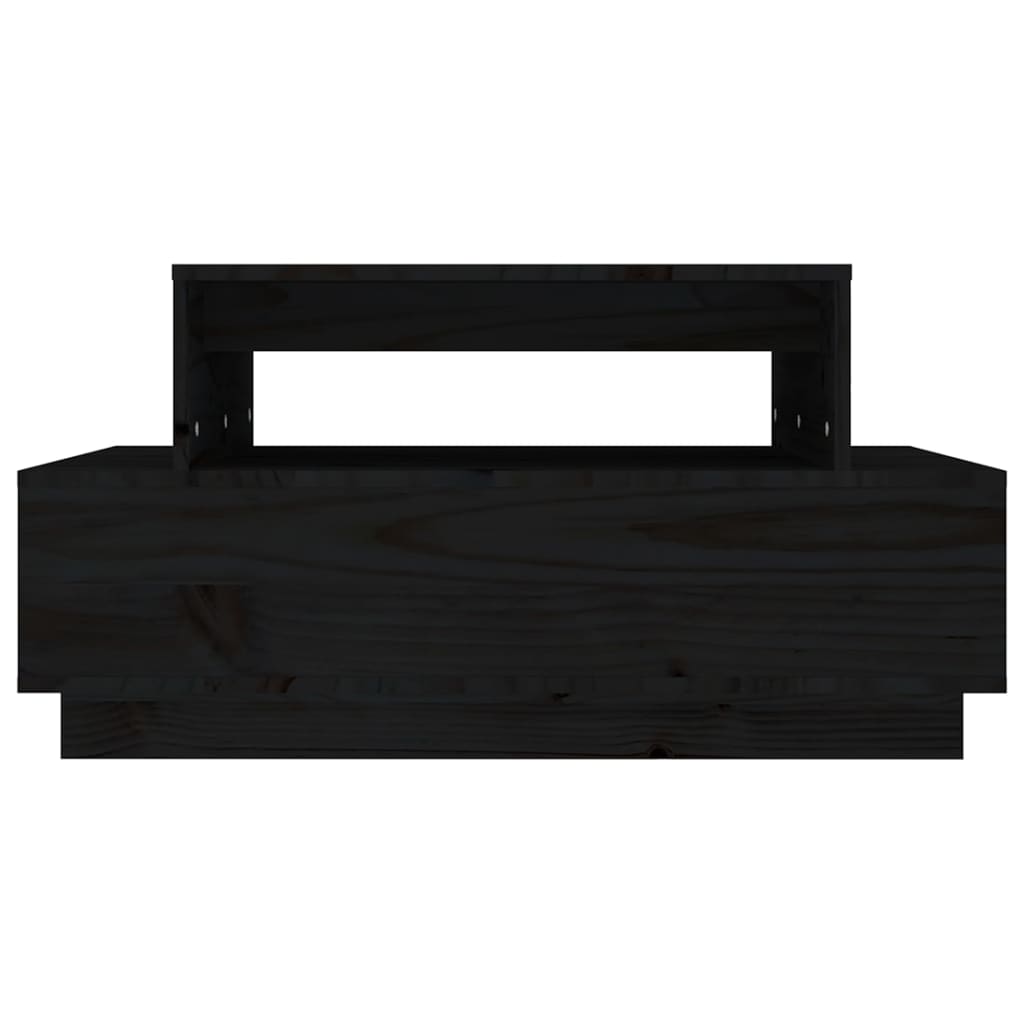 vidaXL Couchtisch Schwarz 80x55x40,5 cm Massivholz Kiefer
