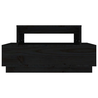 vidaXL Couchtisch Schwarz 80x55x40,5 cm Massivholz Kiefer