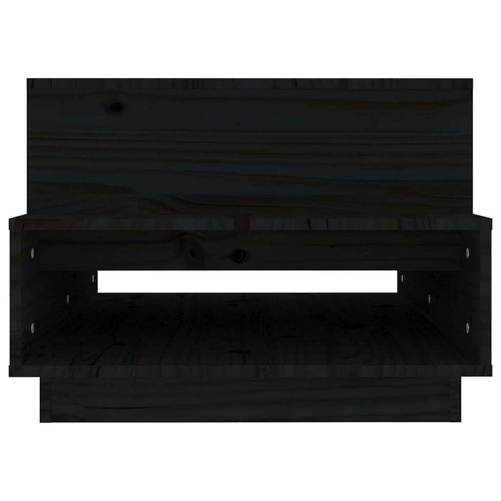 vidaXL Couchtisch Schwarz 80x55x40,5 cm Massivholz Kiefer