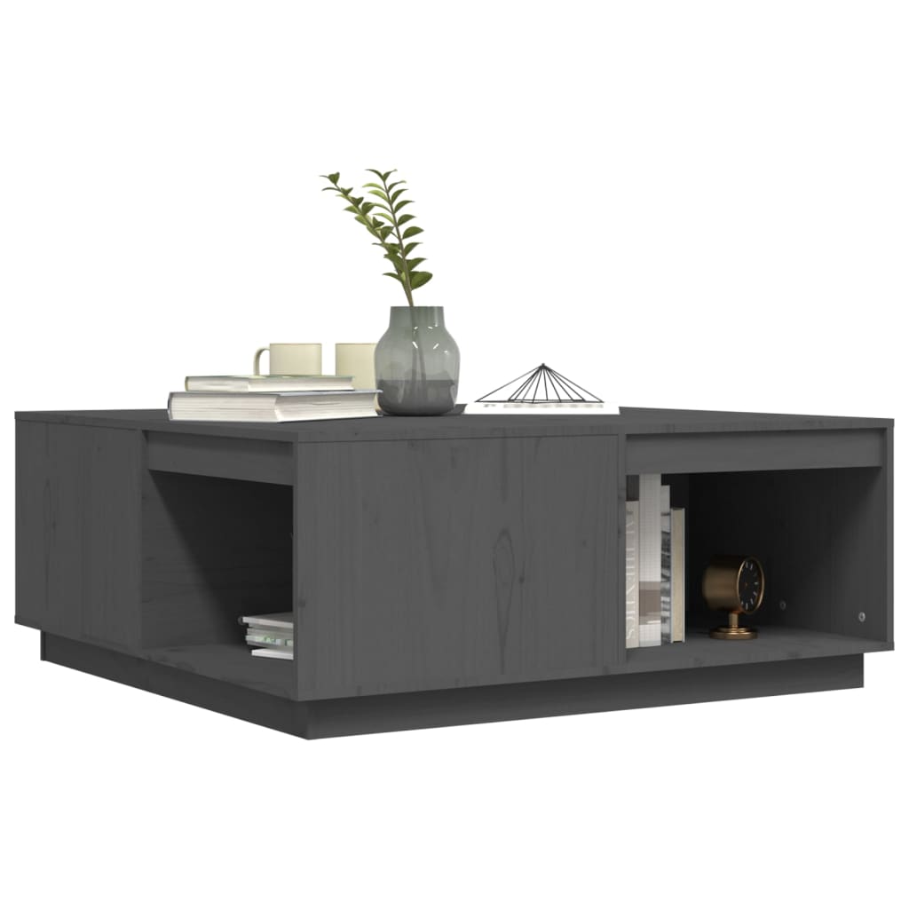 vidaXL Table basse grise 100x101x40,5 cm en pin massif