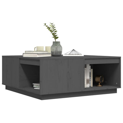 vidaXL Table basse grise 100x101x40,5 cm en pin massif