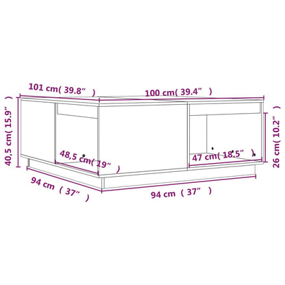 vidaXL Couchtisch Honigbraun 100x101x40,5 cm Massivholz Kiefer
