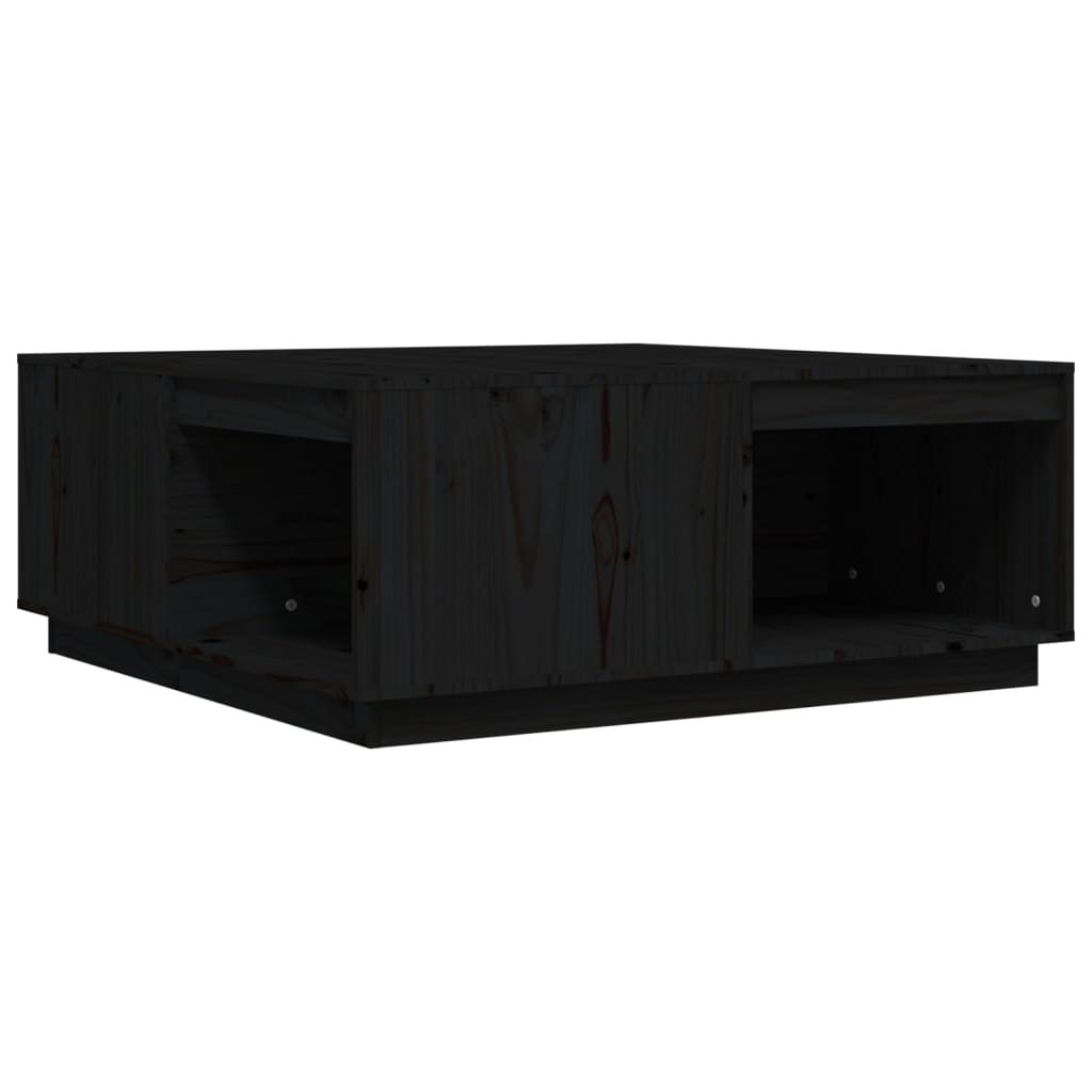 vidaXL Table basse noire 100x101x40,5 cm en pin massif