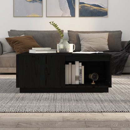 vidaXL Table basse noire 100x101x40,5 cm en pin massif